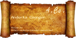 Andorka Csongor névjegykártya